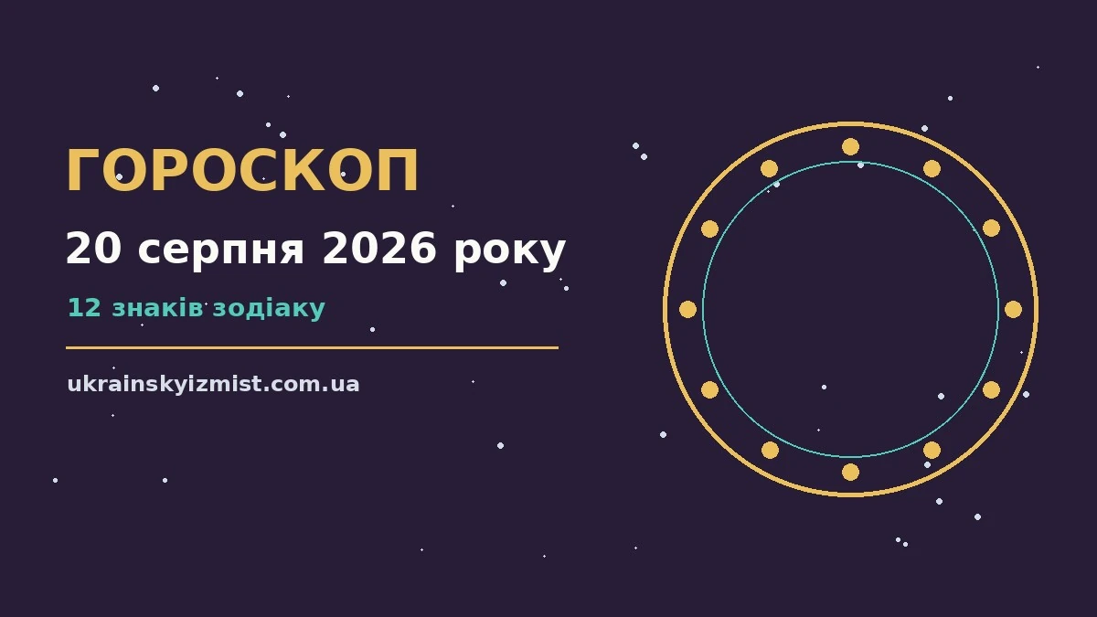 Гороскоп на 20 серпня 2026 року: головні підказки дня про можливості й обережність