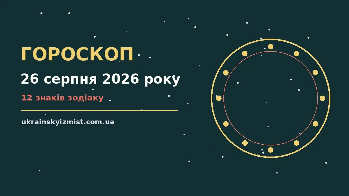 Гороскоп на 26 серпня 2026 року: головні підказки дня про можливості й обережність